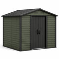 Domek ogrodowy z PCV zielony i czarny 180x135x188 cm