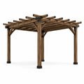 Drewniana pergola ogrodowa 300x300 cm brązowa
