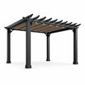 Pergola aluminiowa czarny/beżowy 3x4 m z poliestrowym dachem
